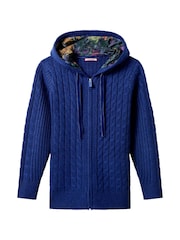 Joe Browns Blue Cable Knit Zip Cardigan - Image 6 of 6