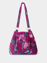 Joe Browns Purple Button Clasp Velvet Bag - Image 3 of 7