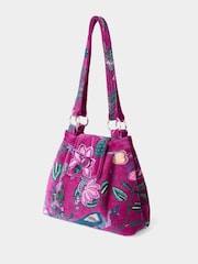 Joe Browns Purple Button Clasp Velvet Bag - Image 4 of 7