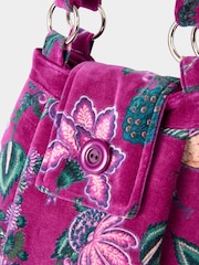 Joe Browns Purple Button Clasp Velvet Bag - Image 5 of 7