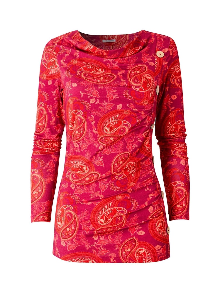 Joe Browns Orange Button Detail Paisley Top - Image 5 of 5