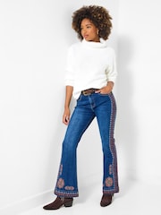Joe Browns Blue Boho Flared Jeans - Image 4 of 6