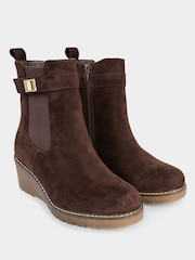 Joe Browns Brown Chocolate Brown Side Zip Ankle Boots - Image 2 of 4