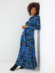Joe Browns Blue Print Floral Maxi Shirt Dress - Image 5 of 7