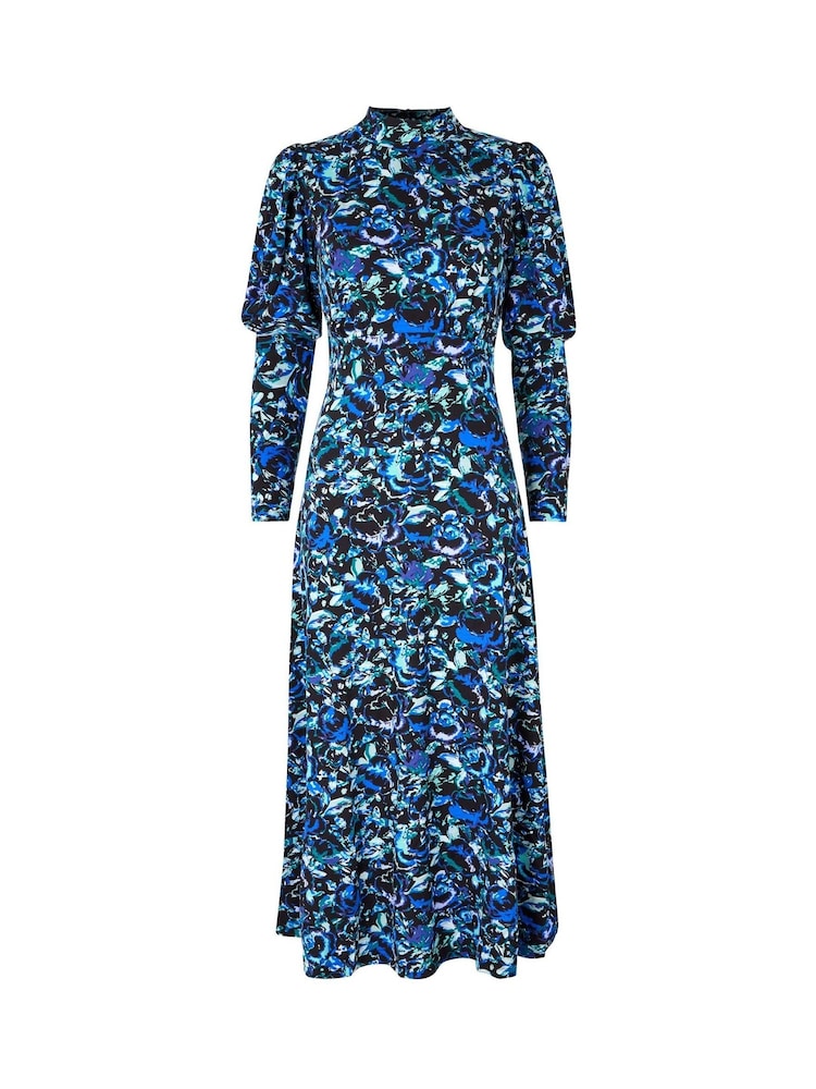Joe Browns Blue High-Neck Frill Jersey Midi Dress - Image 5 of 5 Joe Browns Blue High-Neck Frill Jersey Midi Dress - Image 5 of 5