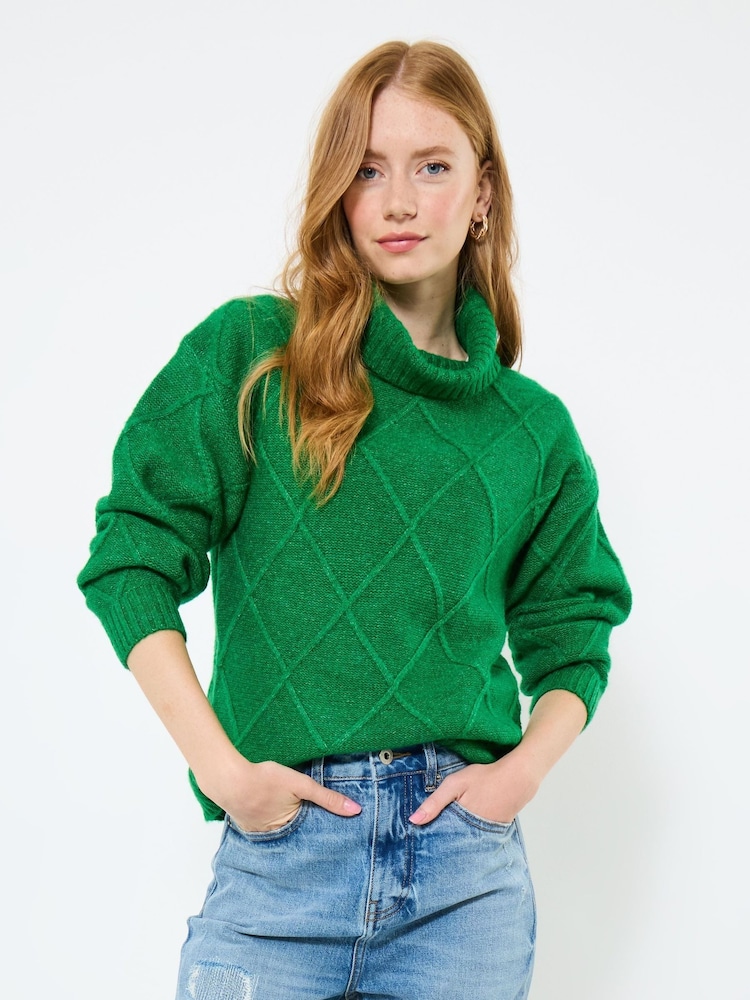 Joe Browns Green Green Roll Neck Knit Jumper - Image 2 of 5 Joe Browns Green Green Roll Neck Knit Jumper - Image 2 of 5