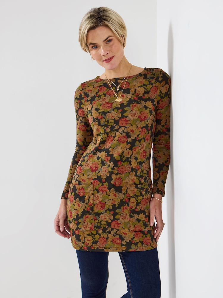 Joe Browns Green Autumn Floral Print Tunic - Image 1 of 5 Joe Browns Green Autumn Floral Print Tunic - Image 1 of 5
