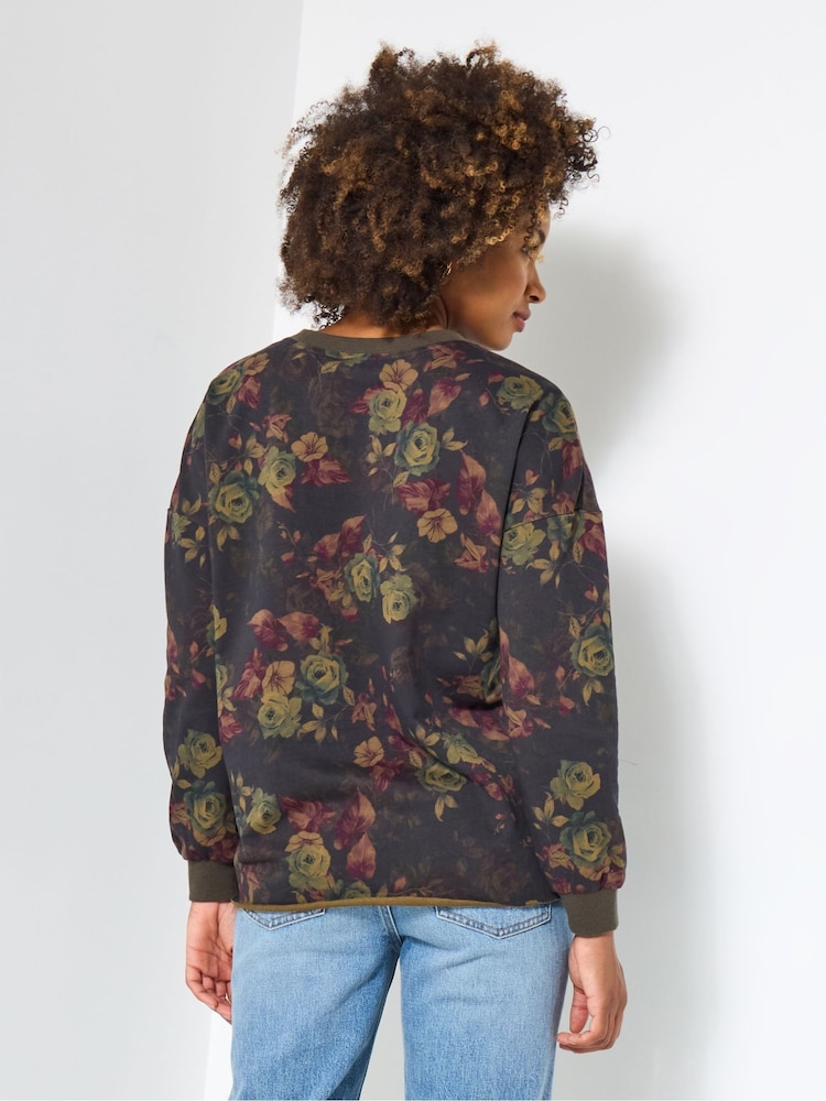 Joe Browns Pink Floral Crewneck Sweatshirt - Image 2 of 5 Joe Browns Pink Floral Crewneck Sweatshirt - Image 2 of 5