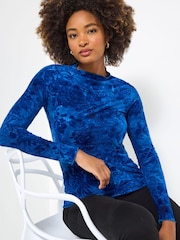 Joe Browns Blue Flocked Floral Slim Fit Top - Image 1 of 5