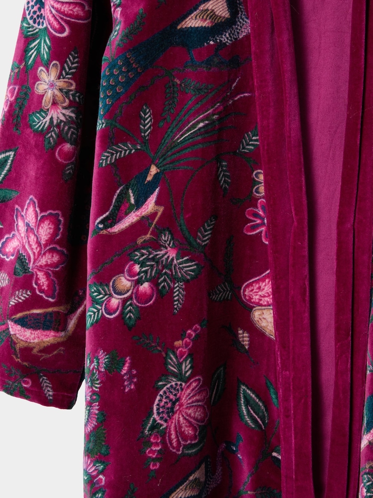 Joe Browns Purple Autumnal Print Velvet Kimono - Image 2 of 2