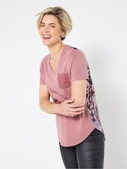 Joe Browns Pink Blush Woven-Back T-Shirt - Image 1 of 6