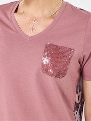 Joe Browns Pink Blush Woven-Back T-Shirt - Image 4 of 6