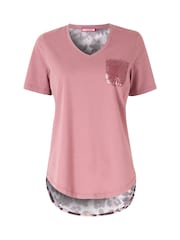 Joe Browns Pink Blush Woven-Back T-Shirt - Image 5 of 6