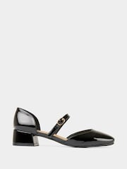 Joe Browns Black Chunky Heel Black Patent Shoes - Image 2 of 6
