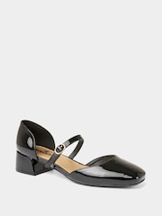 Joe Browns Black Chunky Heel Black Patent Shoes - Image 3 of 6