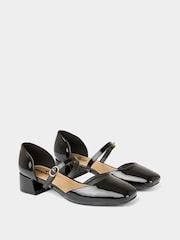 Joe Browns Black Chunky Heel Black Patent Shoes - Image 4 of 6