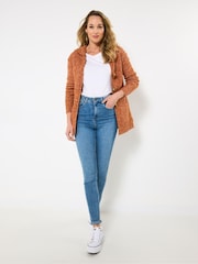 Joe Browns Orange Hooded Toggle Cardigan - Image 3 of 5