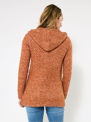Joe Browns Orange Hooded Toggle Cardigan - Image 4 of 5