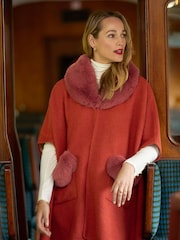 Joe Browns Orange Chic Boho Fur-Collar Wrap Cover-Up - Image 2 of 7
