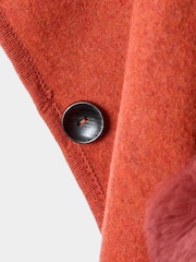 Joe Browns Orange Chic Boho Fur-Collar Wrap Cover-Up - Image 5 of 7