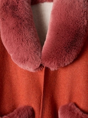 Joe Browns Orange Chic Boho Fur-Collar Wrap Cover-Up - Image 6 of 7