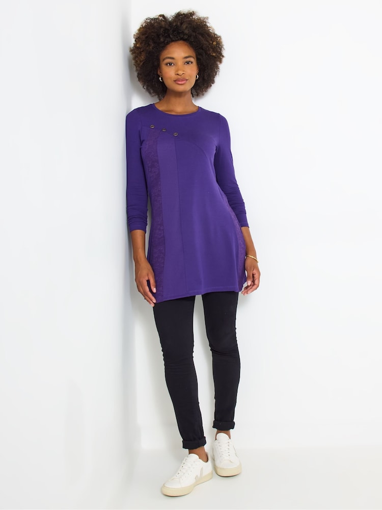 Joe Browns Purple Long Sleeve Textured Tunic - Image 1 of 5 Joe Browns Purple Long Sleeve Textured Tunic - Image 1 of 5