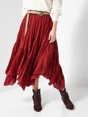 Joe Browns Red Layered Handkerchief Hem Skirt - Image 2 of 6