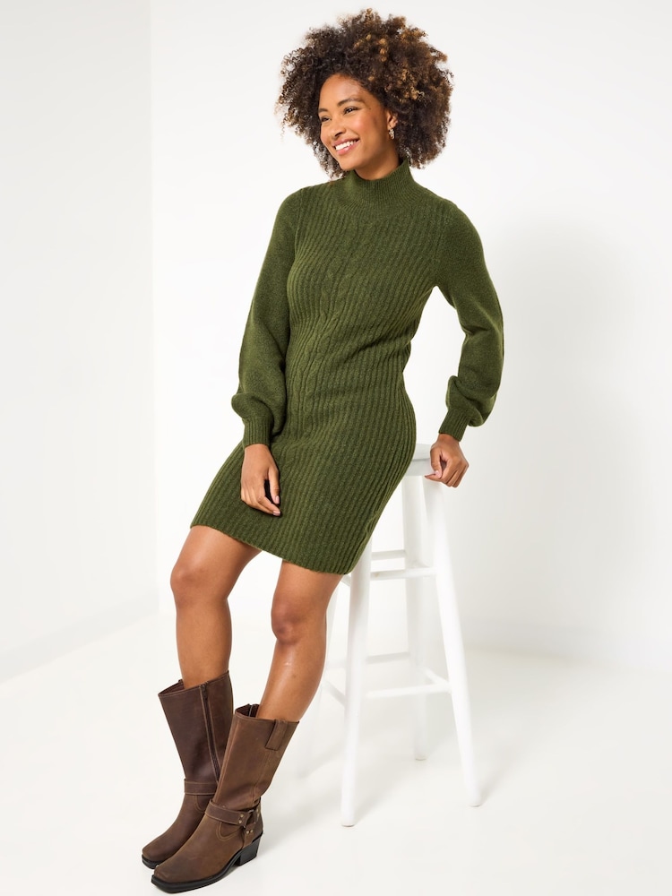 Joe Browns Green Chunky Cable Knit Jumper Dress - Image 2 of 5 Joe Browns Green Chunky Cable Knit Jumper Dress - Image 2 of 5