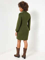 Joe Browns Green Chunky Cable Knit Jumper Dress - Image 4 of 5