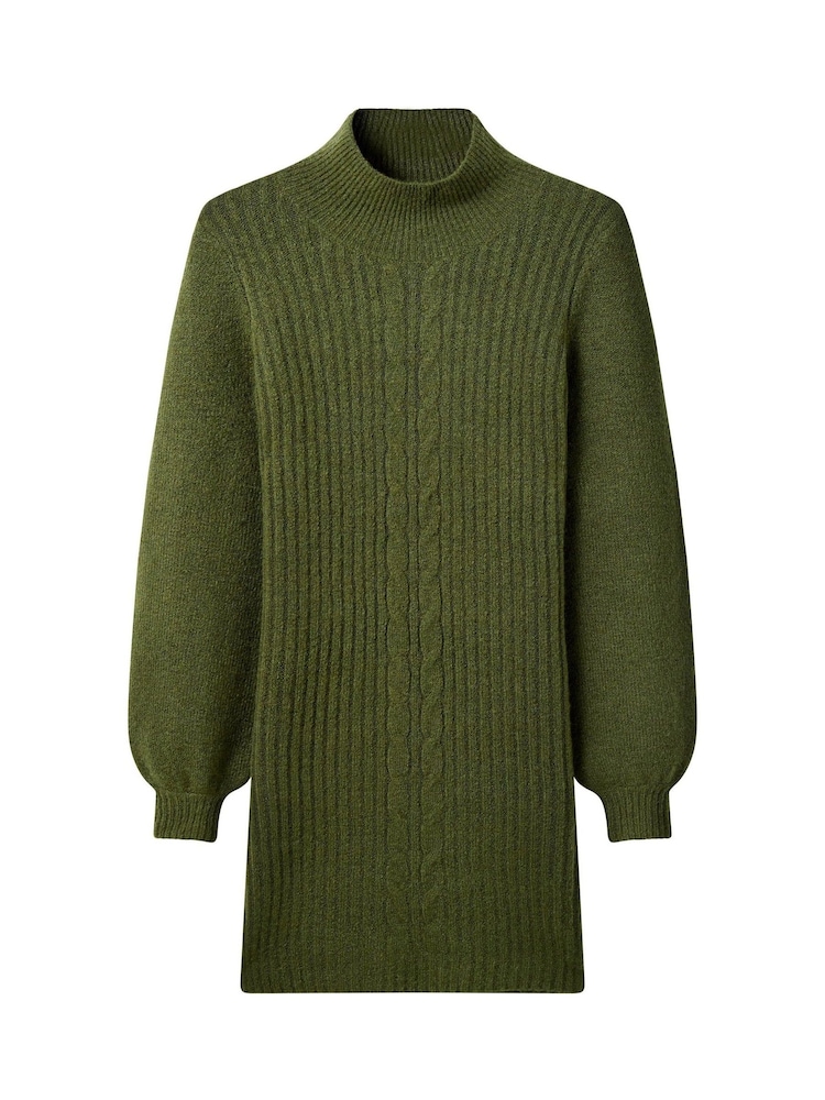 Joe Browns Green Chunky Cable Knit Jumper Dress - Image 5 of 5 Joe Browns Green Chunky Cable Knit Jumper Dress - Image 5 of 5