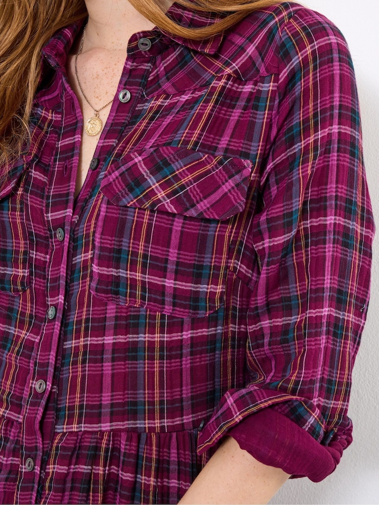 fitted lace wedding dress Ladies Black and Purple Flannel Shirt