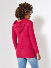 Joe Browns Pink Hooded Cable Knit Jumper - Image 4 of 5