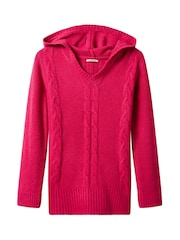 Joe Browns Pink Hooded Cable Knit Jumper - Image 5 of 5