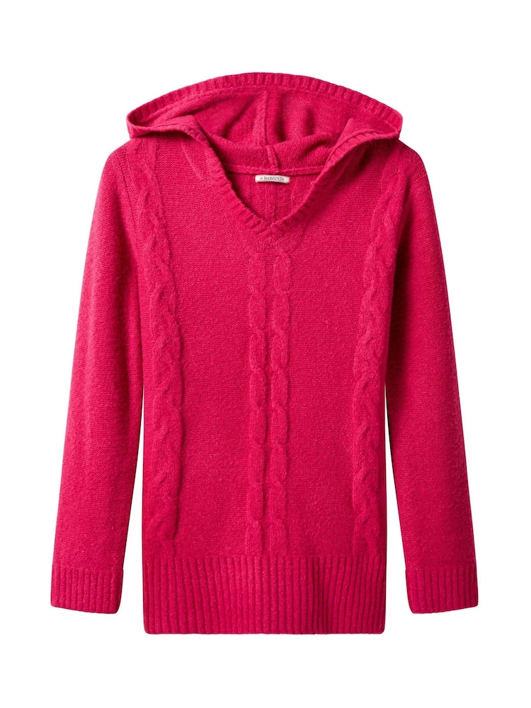 Joe Browns Pink Hooded Cable Knit Jumper - Image 5 of 5 Joe Browns Pink Hooded Cable Knit Jumper - Image 5 of 5