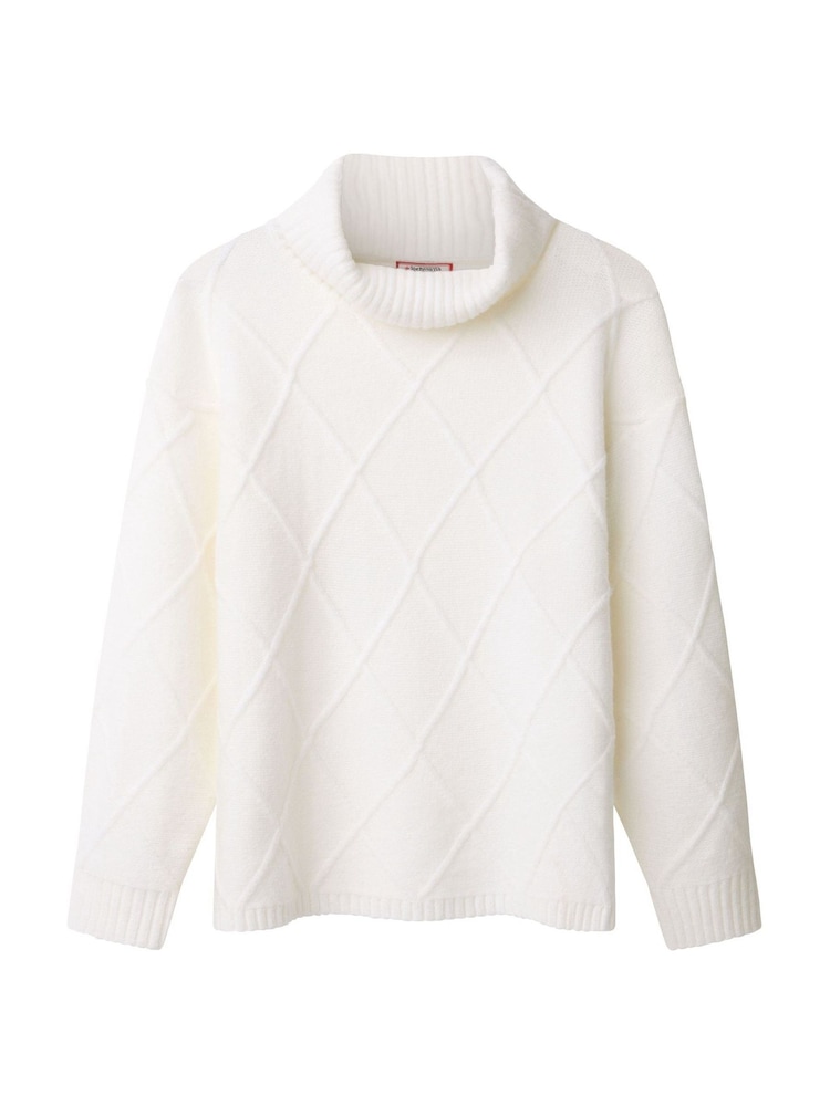 Joe Browns Cream Green Roll Neck Knit Jumper - Image 5 of 5 Joe Browns Cream Green Roll Neck Knit Jumper - Image 5 of 5