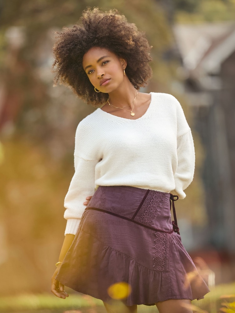 Joe Browns Purple Mixed Fabric Mini Skirt - Image 1 of 7 Joe Browns Purple Mixed Fabric Mini Skirt - Image 1 of 7