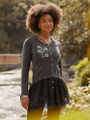 Joe Browns Black Floral Hem Tunic - Image 2 of 7