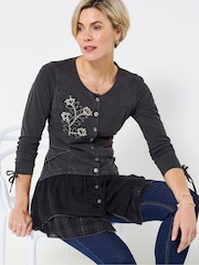 Joe Browns Black Floral Hem Tunic - Image 4 of 7