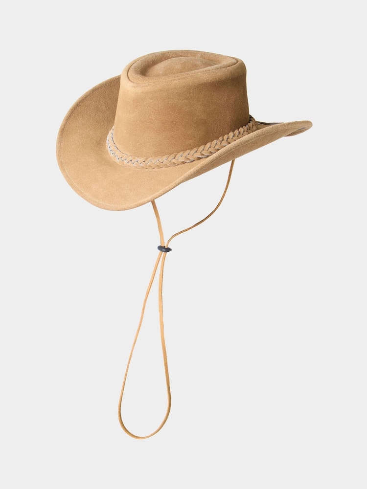 Joe Browns Natural Leather Boho Hat with Plaited Brim Accent - Image 1 of 3 Joe Browns Natural Leather Boho Hat with Plaited Brim Accent - Image 1 of 3
