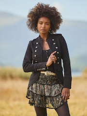 Joe Browns Black Denim Military Jacket - Image 2 of 7