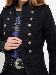 Joe Browns Black Denim Military Jacket - Image 6 of 7