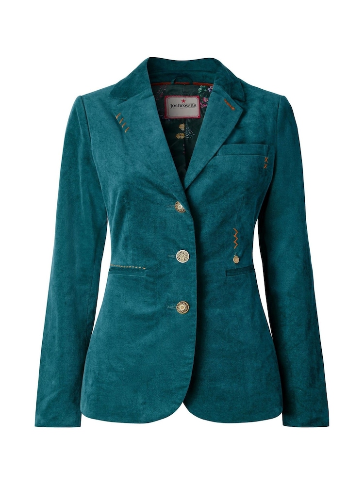 Joe Browns Blue Stitch Detail Velvet Jacket - Image 5 of 5 Joe Browns Blue Stitch Detail Velvet Jacket - Image 5 of 5