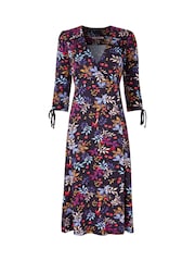 Joe Browns Blue Floral Wrap Dress - Image 5 of 5