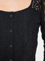 Joe Browns Black Lace Square Neck Top - Image 6 of 7
