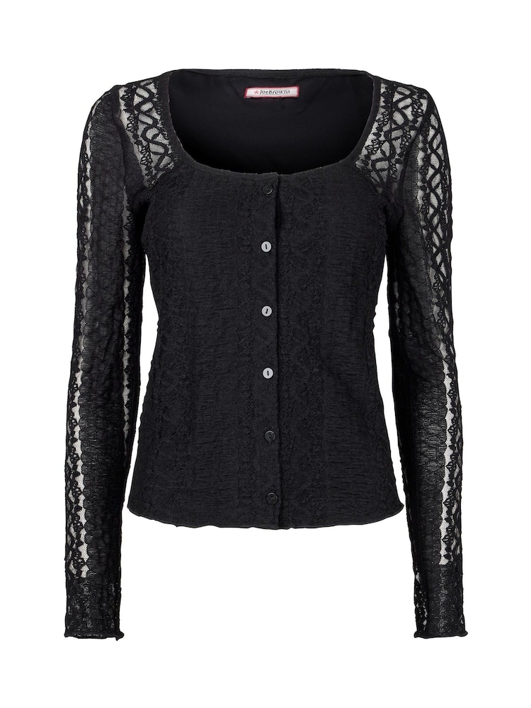 Joe Browns Black Lace Square Neck Top - Image 7 of 7