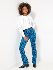 Joe Browns Blue Moleskin Flared Trousers - Image 3 of 6