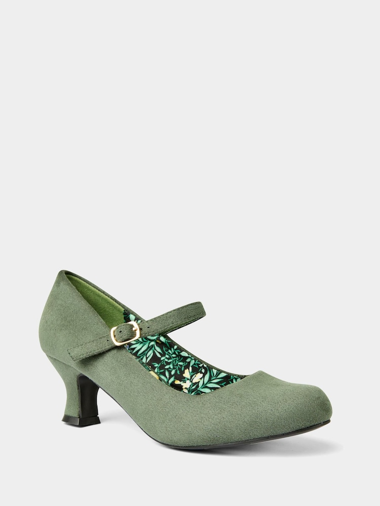 Joe Browns Green Floral Lined Mary Jane Shoes - Image 2 of 4 Joe Browns Green Floral Lined Mary Jane Shoes - Image 2 of 4