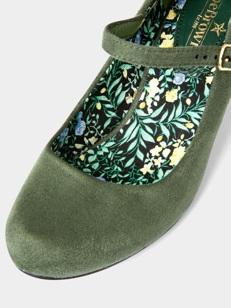 أخضر - Joe Browns Floral Lined Mary Jane Shoes - صورة 4 من 4