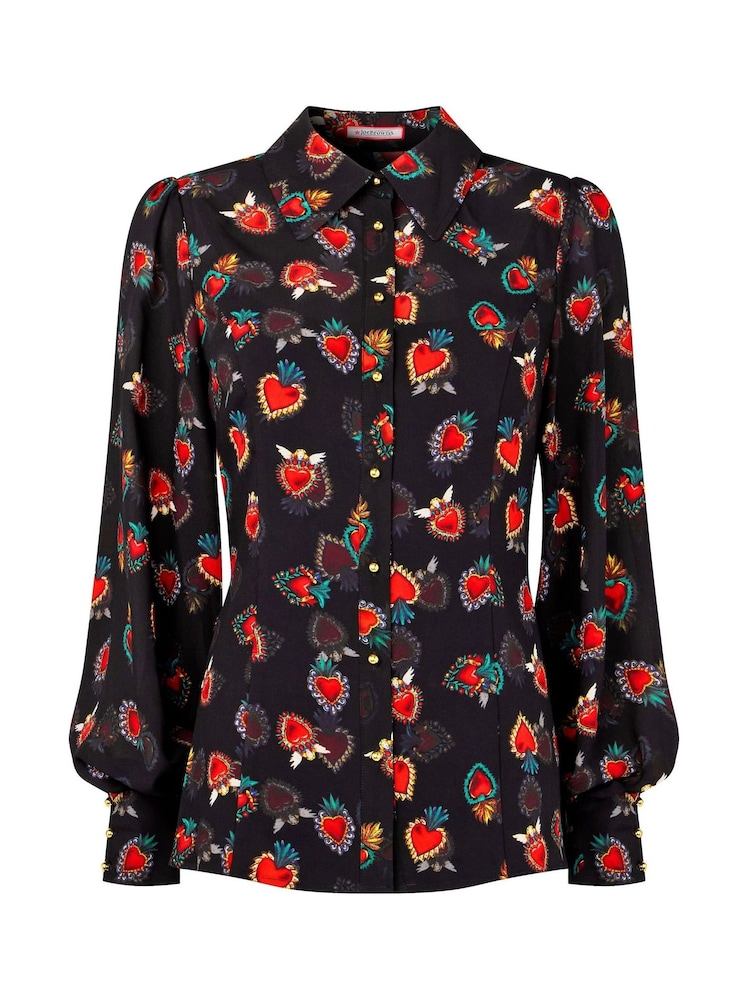 Joe Browns Black Georgette Heart Blouse - Image 7 of 7 Joe Browns Black Georgette Heart Blouse - Image 7 of 7
