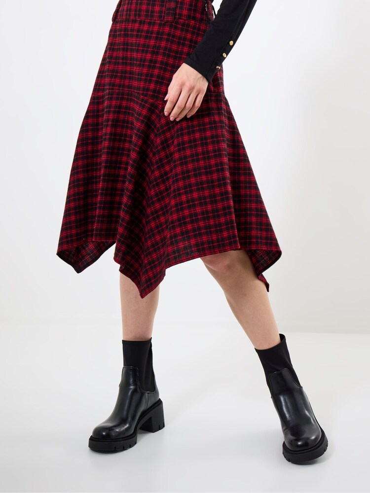 Joe Browns Red Check Knee Length Skirt - Image 1 of 5 Joe Browns Red Check Knee Length Skirt - Image 1 of 5